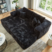 Ovios 80"Modular Couch with Chaise&Ottoman, Sleeper Sofa, No Assembly Required