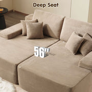 OVIOS 81.2" Cloud Plush Oversized Sectional with Double Chaise – Sofa Bed Comfort, No Assembly Required