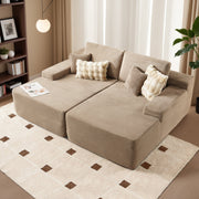OVIOS 81.2" Cloud Plush Oversized Sectional with Double Chaise – Sofa Bed Comfort, No Assembly Required