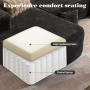 OVIOS 104" L-Shape Modular Couch with Chaise, Plush Corduroy Fabric, No Assembly Required