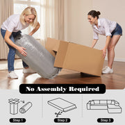 OVIOS 104" L-Shape Modular Couch with Chaise,Corduroy Fabric,No Assembly Required