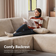 OVIOS Modular Sectional Cloud Couch, Plush Corduroy Sofa with Memory Foam, U-Shaped Chaise, No Assembly