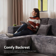 OVIOS Sectional Cloud Couch for Living Room, Modular Floor Sofa with Plush Corduroy, No Assembly Required