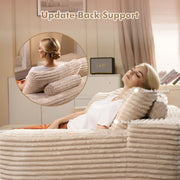 OVIOS Modular Cloud Sofa with Memory Foam, L-Shaped Chaise, Corduroy Upholstery - No Assembly Needed