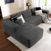OVIOS 104" L-Shape Modular Couch with Chaise,Corduroy Fabric,No Assembly Required