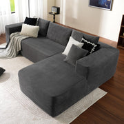 OVIOS 104" L-Shape Modular Couch with Chaise,Corduroy Fabric,No Assembly Required