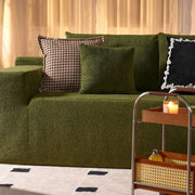 OVIOS 104" L-Shape Modular Couch with Chaise,Cloud Velvet Fabric,No Assembly Required