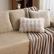 OVIOS 104" L-Shape Modular Couch with Chaise, Plush Corduroy Fabric, No Assembly Required